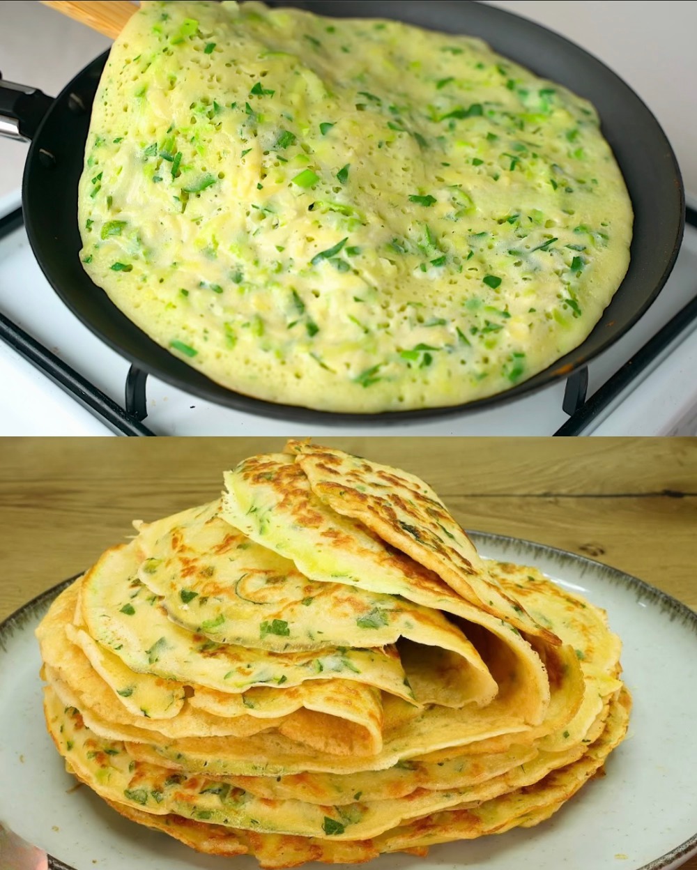 Estos panqueques de vegetales hechos con calabacín y ……